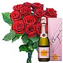Blumen - Blumen&Präsent, 12 rote Rosen und Veuve Clicquot Rosé (0,375 l) Blumen - Blumen&Präsent, 12 rote Rosen und Veuve Clicquot Rosé (0,375 l)