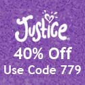Save 40% at Justice now! 